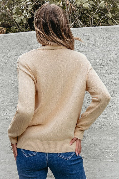 Women Open Knit Drop Shoulder Sweater Cardigan